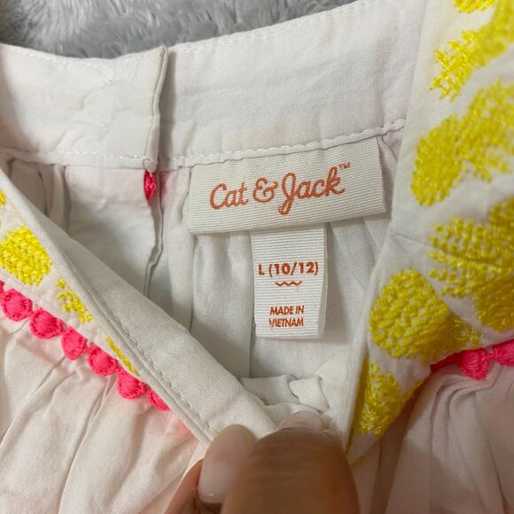 Cat & Jack Girls Size L (10/12) Tassel Embroidered Dress‎ Rainbow Colors Lined - Picture 3 of 12